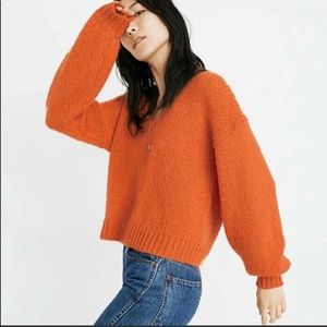 Madewell Balloon sleeve chunky knit Pullover Sweater
